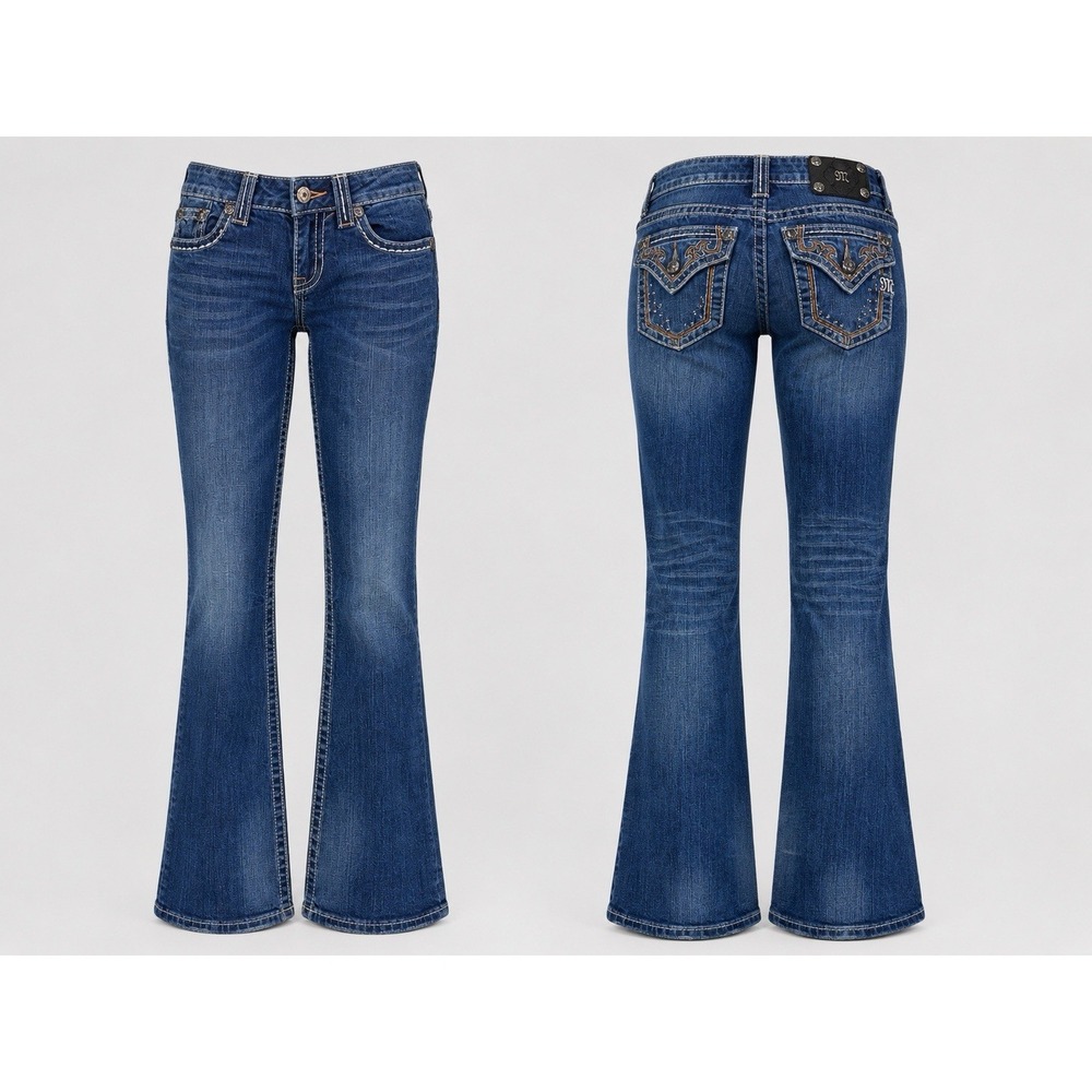 Miss Me jeans women 25x31 jw5354b Boot Embroidered rhinestone embelish whiskers